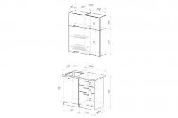 Кухонный гарнитур Альба мини, 100 см