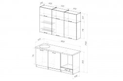 Кухонный гарнитур Альба макси 2, 180 см