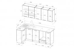 Кухонный гарнитур Альба прайм 400, 110х200 см