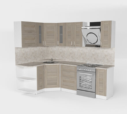 Кухонный гарнитур Лира оптима, 150х180 см 